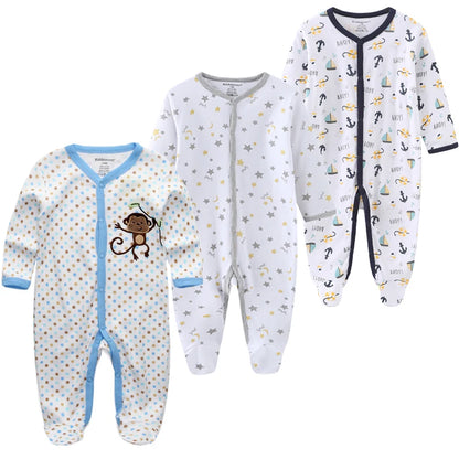 3 Pieces Long Sleeve Infant Baby JumpSuit