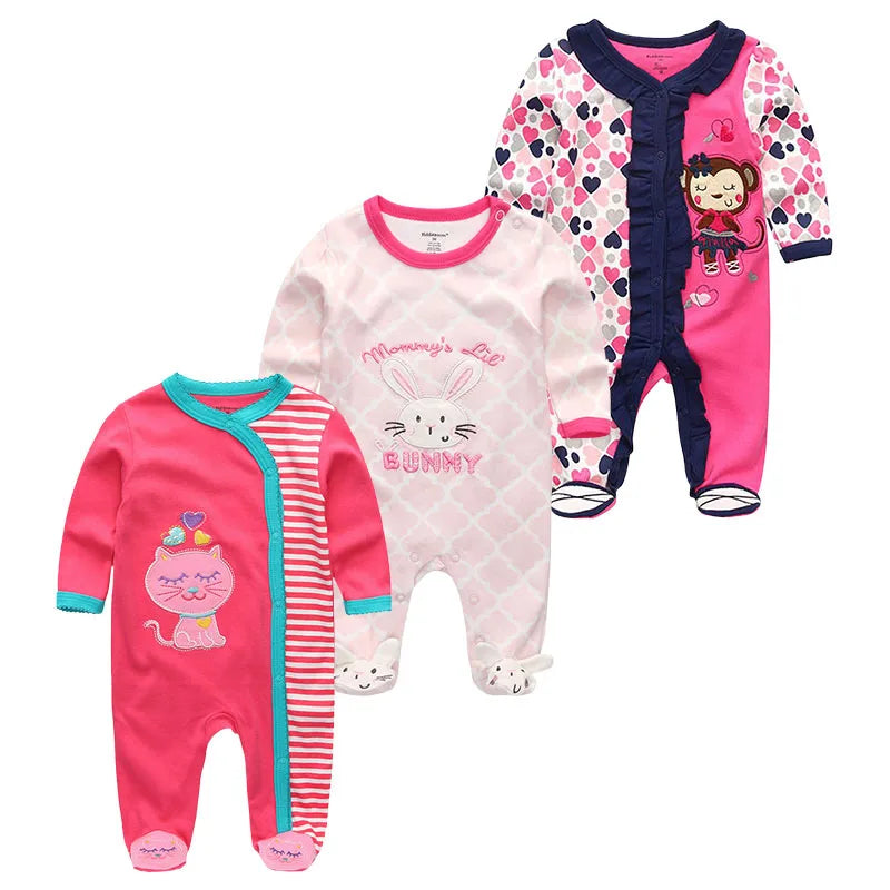 3 Pieces Long Sleeve Infant Baby JumpSuit