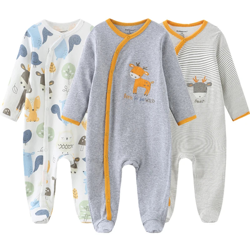 3 Pieces Long Sleeve Infant Baby JumpSuit