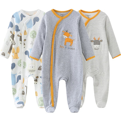 3 Pieces Long Sleeve Infant Baby JumpSuit
