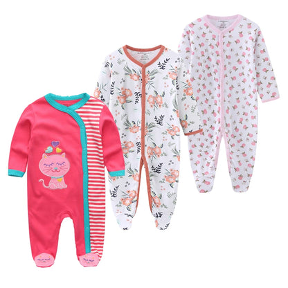 3 Pieces Long Sleeve Infant Baby JumpSuit