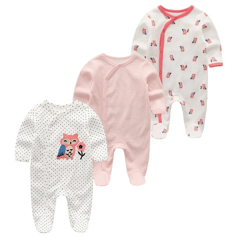 3 Pieces Long Sleeve Infant Baby JumpSuit