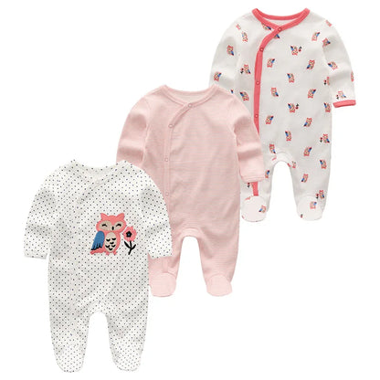 3 Pieces Long Sleeve Infant Baby JumpSuit