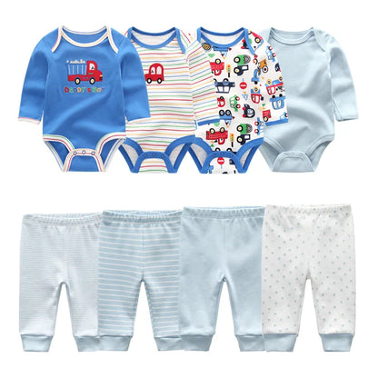 8 Pack Newborn Baby Bodysuit With Pants