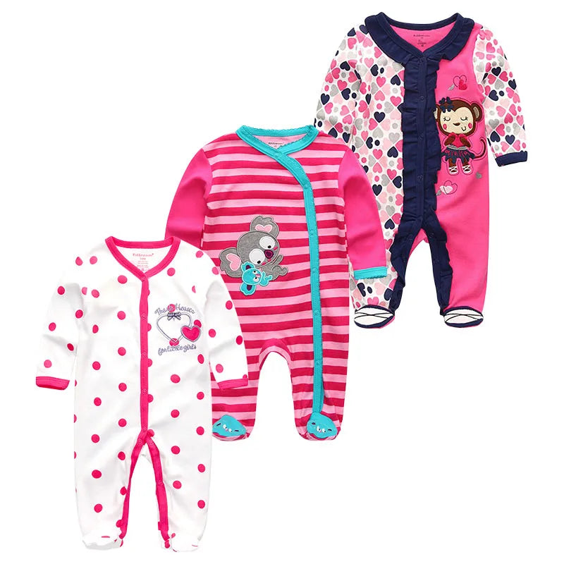 3 Pieces Long Sleeve Infant Baby JumpSuit