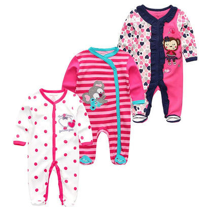 3 Pieces Long Sleeve Infant Baby JumpSuit