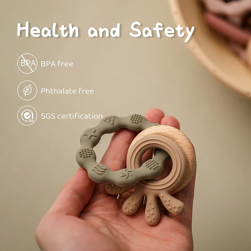 Bracelet pendentif anneau de dentition en silicone pour bébé