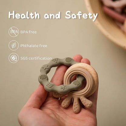 Bracelet pendentif anneau de dentition en silicone pour bébé