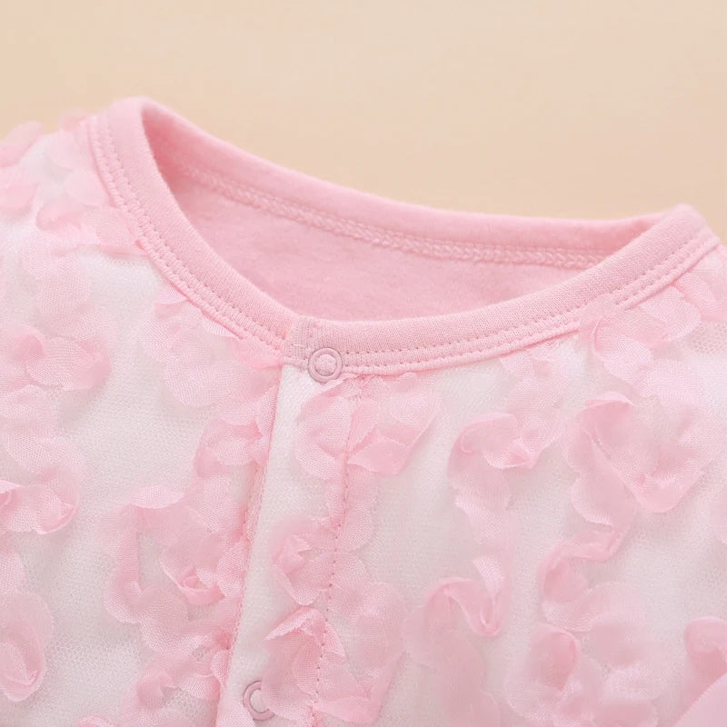 Floral Princess Baby Jumpsuit With Footies Outfit