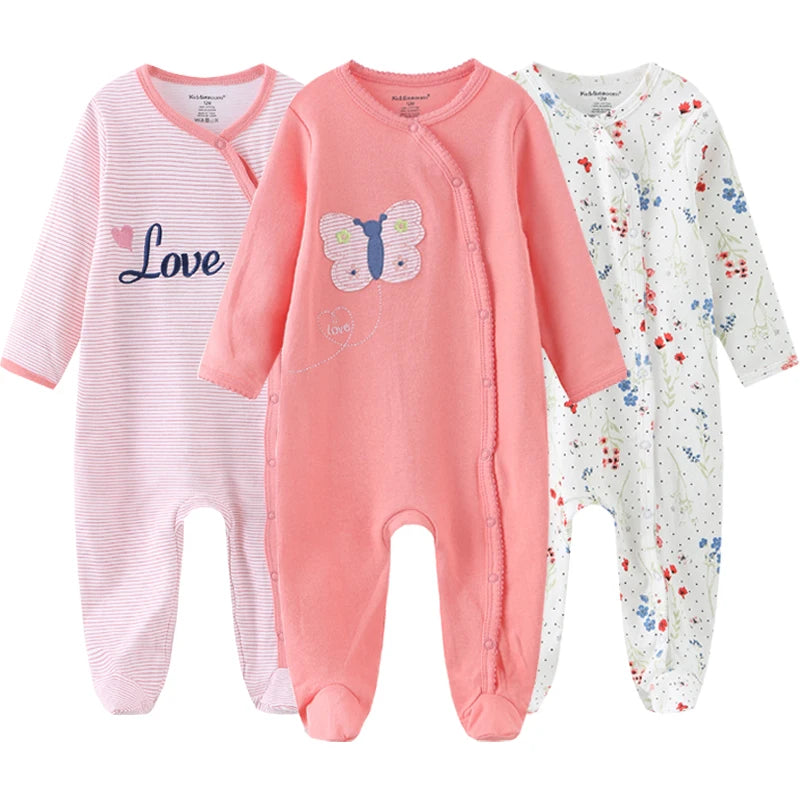 3 Pieces Long Sleeve Infant Baby JumpSuit