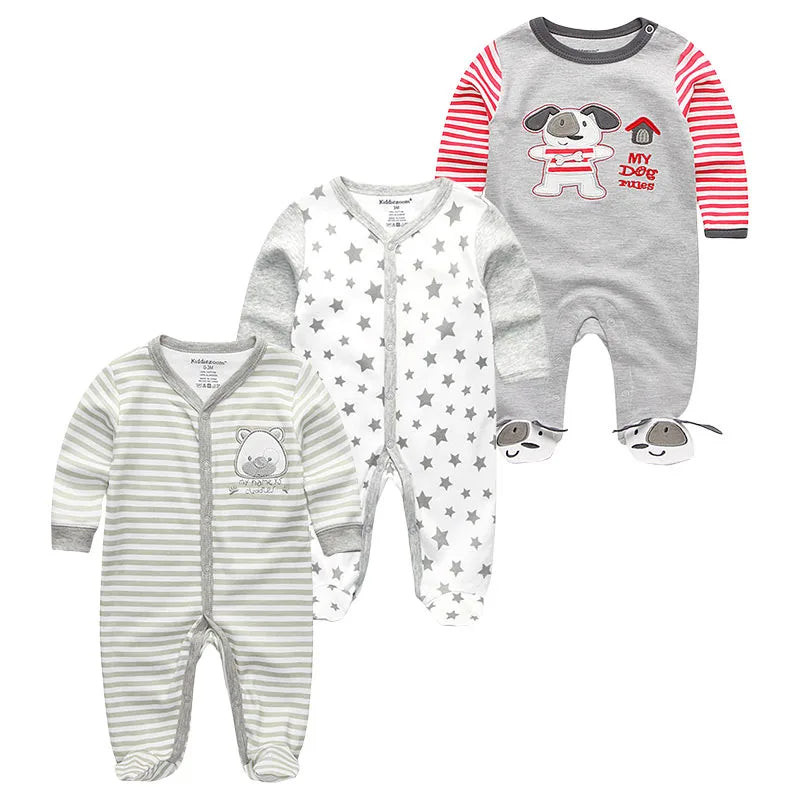 3 Pieces Long Sleeve Infant Baby JumpSuit