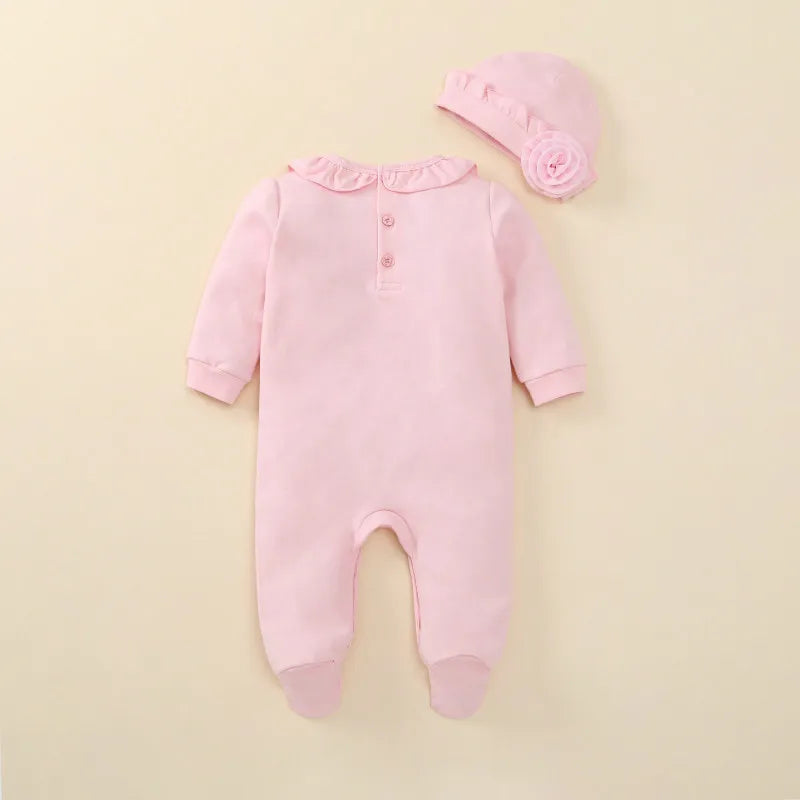 Floral Princess Baby Jumpsuit With Footies Outfit