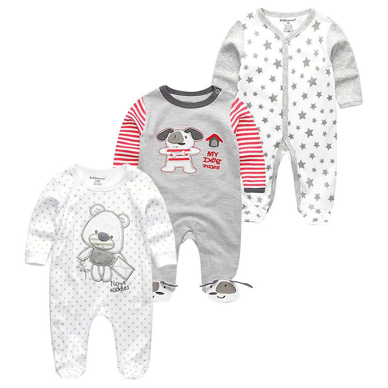 3 Pieces Long Sleeve Infant Baby JumpSuit
