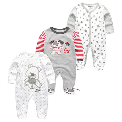 3 Pieces Long Sleeve Infant Baby JumpSuit