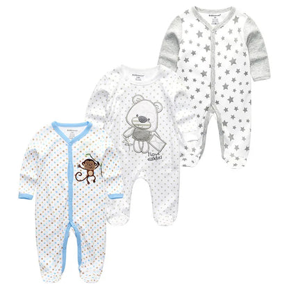 3 Pieces Long Sleeve Infant Baby JumpSuit
