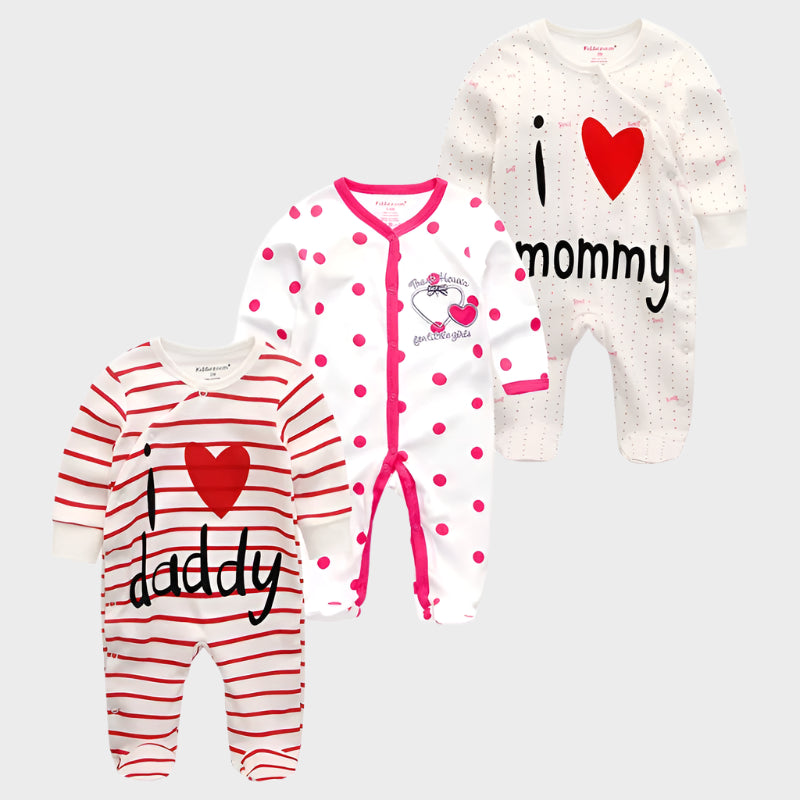 3 Pieces Long Sleeve Infant Baby JumpSuit