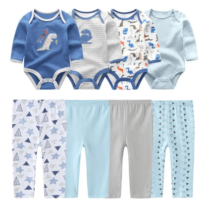 8 Pack Newborn Baby Bodysuit With Pants