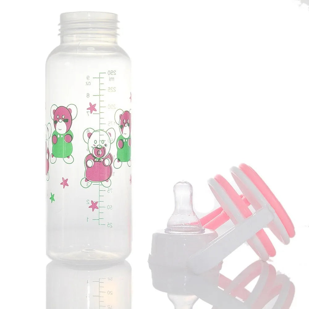 Biberons classiques en plastique transparent à col standard pour bébé