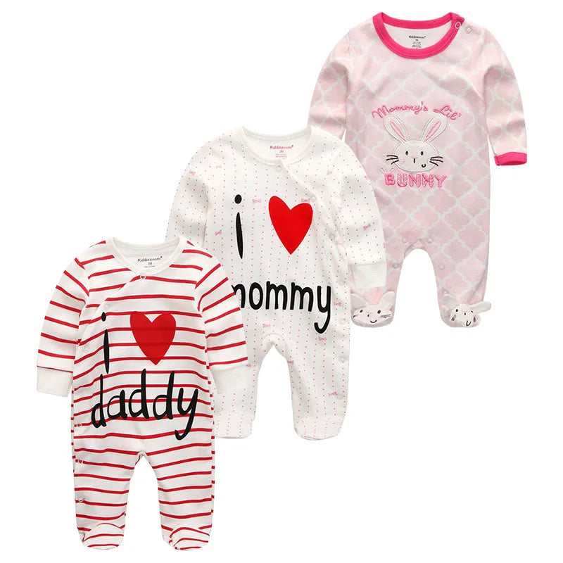 3 Pieces Long Sleeve Infant Baby JumpSuit