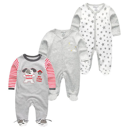 3 Pieces Long Sleeve Infant Baby JumpSuit