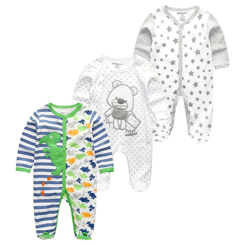 3 Pieces Long Sleeve Infant Baby JumpSuit