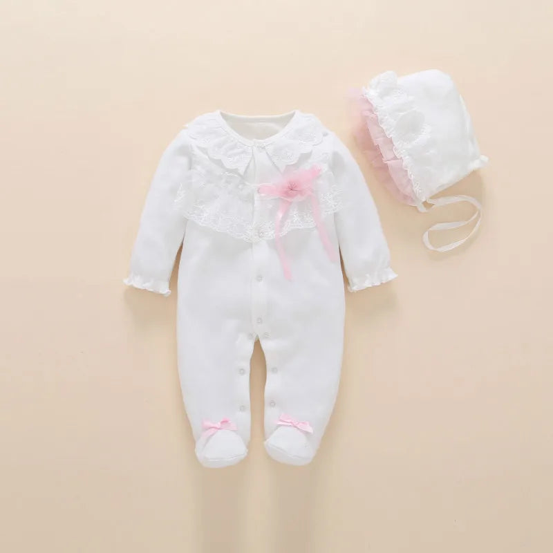 Floral Princess Baby Jumpsuit With Footies Outfit