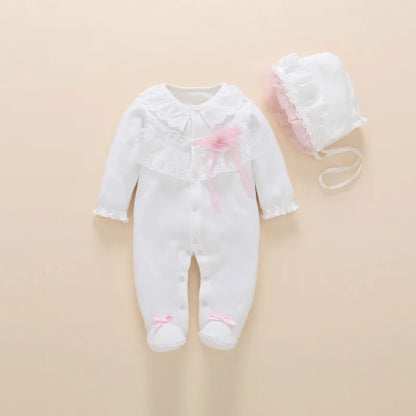 Floral Princess Baby Jumpsuit With Footies Outfit