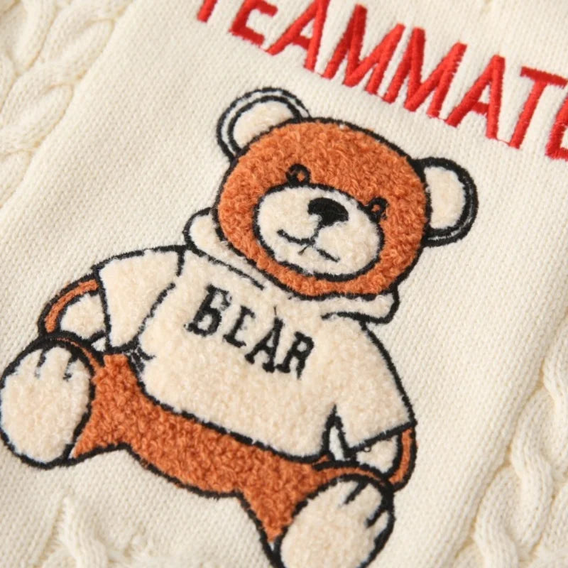 Gilet en tricot brodé dessin animé WAPYPY™ Pulls sans manches