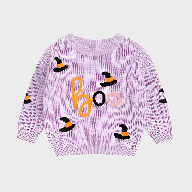 Halloween Embroidery Knitted Sweater
