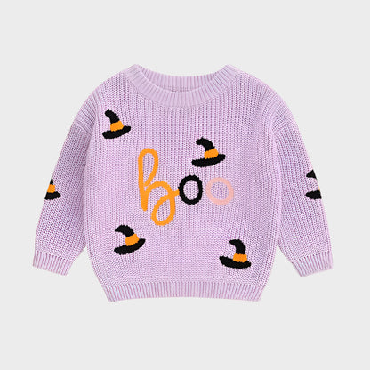 Halloween Embroidery Knitted Sweater