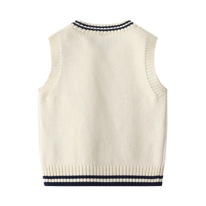 Gilet en tricot brodé dessin animé WAPYPY™ Pulls sans manches