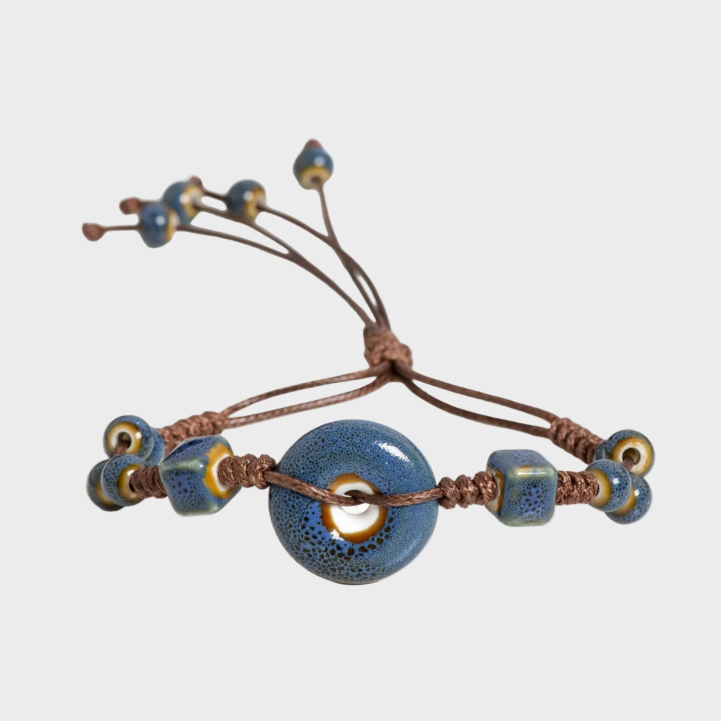 Glazed Ceramic Peace Buckle Bracelet