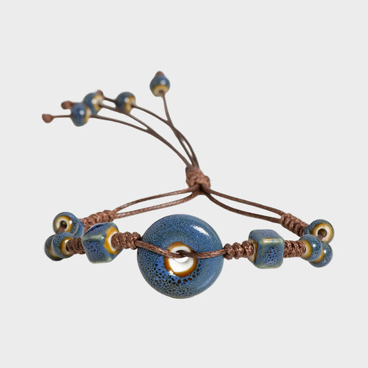 Glazed Ceramic Peace Buckle Bracelet