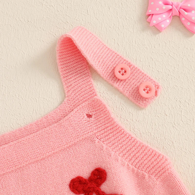Sleeveless Bow Embroidery Knit