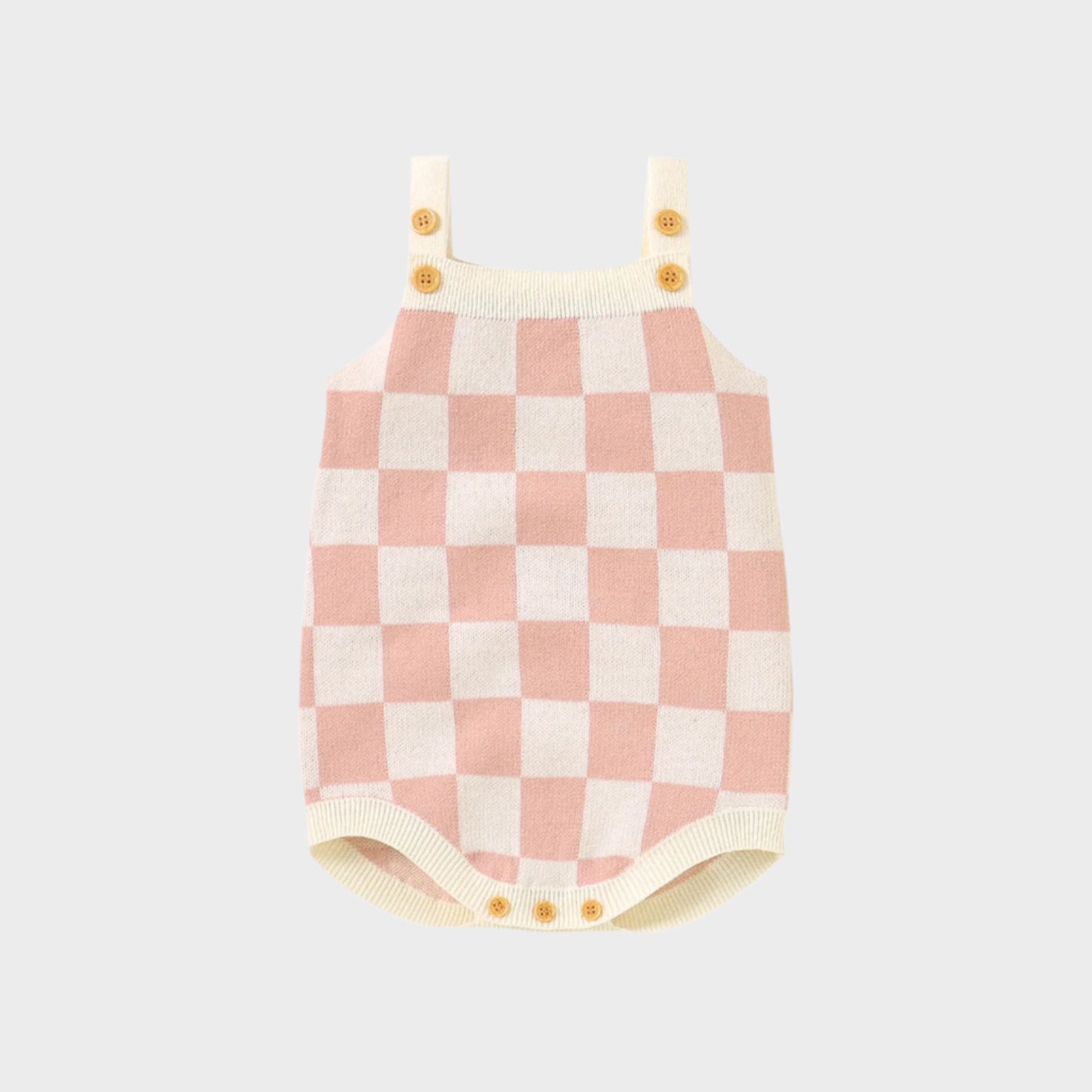 Checkered Knitted Sunsuit Top
