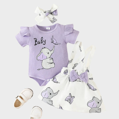 Cartoon Elephant Bodysuit with Romper