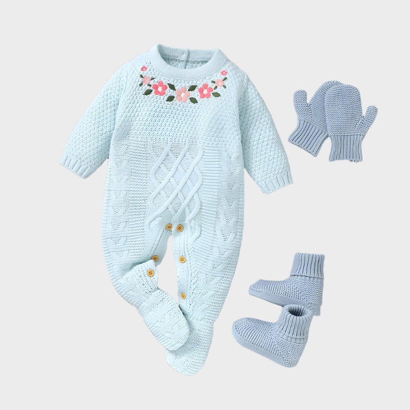 Sweet Floral O-neck Growsuit