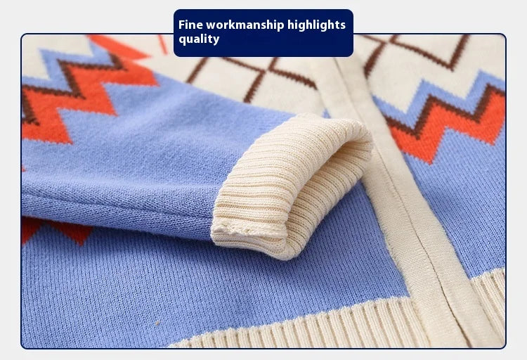 Workmanship™ Geometric Stripe Long Sleeve Sweater with Zipper