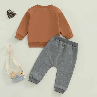 2 Piece Set Rugby Long Sleeve with Sweatshirt Pants