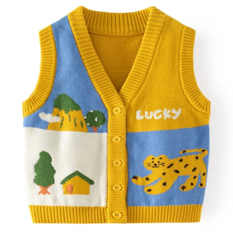 Autumn Cartoon Colorful Vest