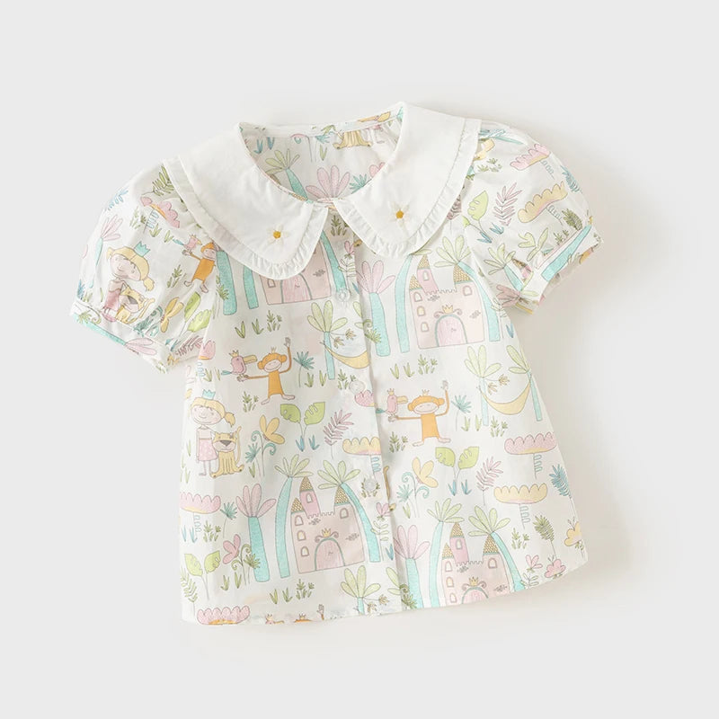 Floral Polo Tee Short Sleeved Shirt