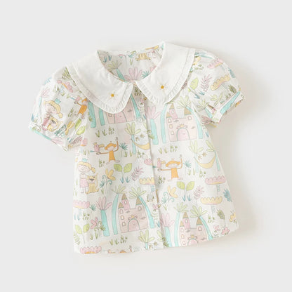 Floral Polo Tee Short Sleeved Shirt