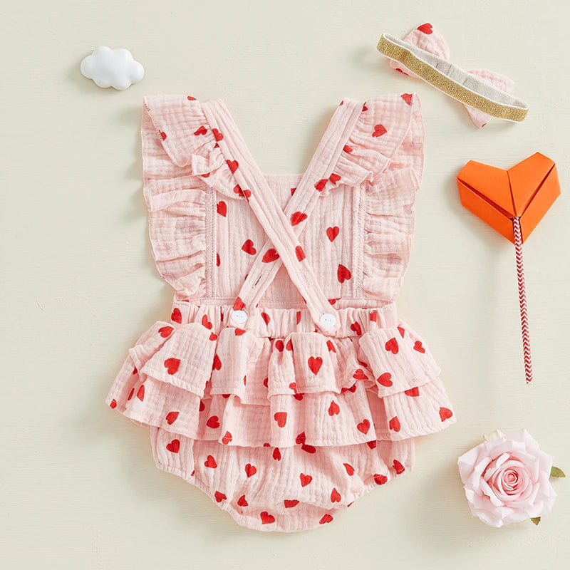Heart Ruffle Bodysuit Dress