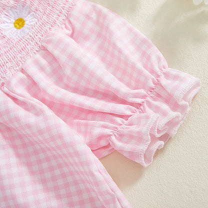 Plaid Embroidered Bodysuit