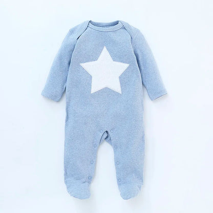 Long Sleeve Cotton Star Jumpsuit Footies Overall
