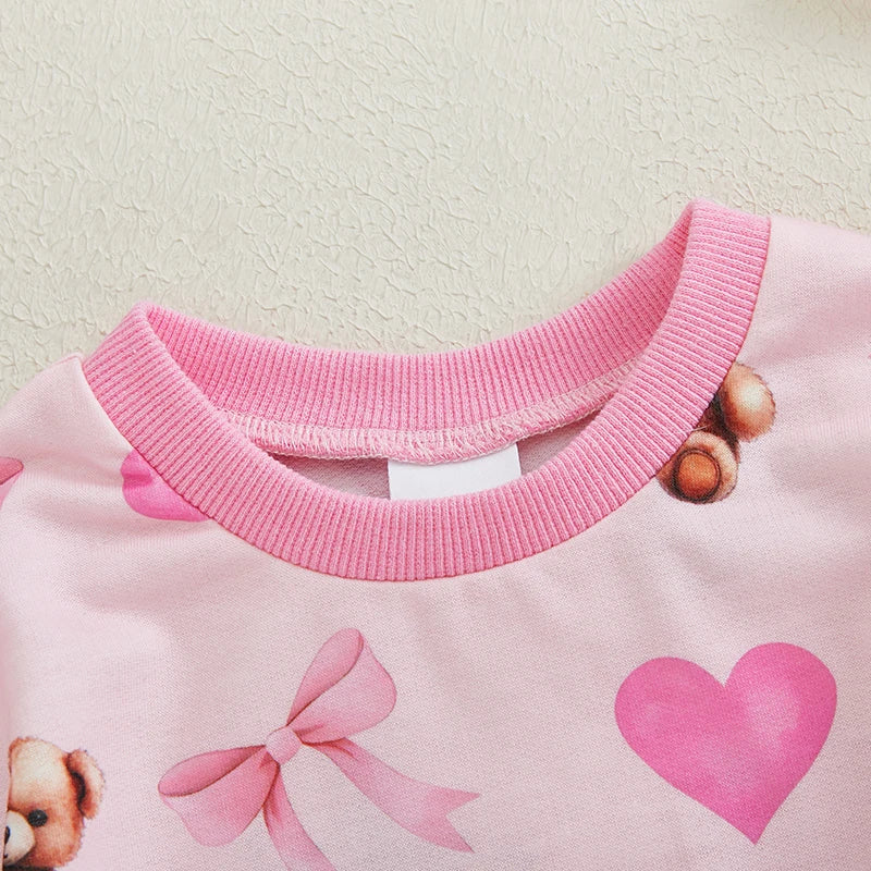 Body à manches longues avec bandeau et motif ours de dessin animé 