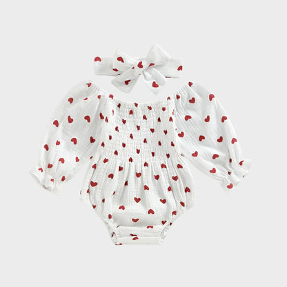 Valentine's Heart Baby Rompers