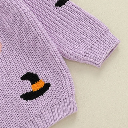 Halloween Embroidery Knitted Sweater