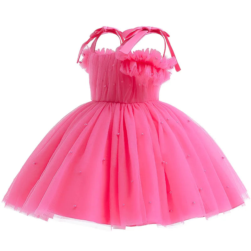 Mesh Bow Sling Baby Dress
