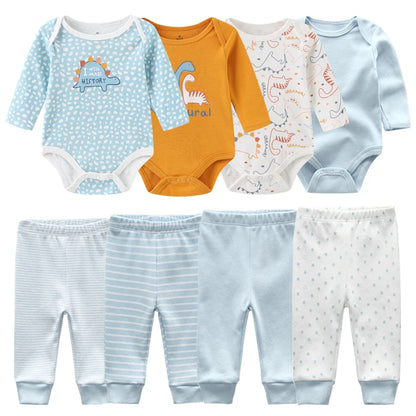 8 Pack Newborn Baby Bodysuit With Pants
